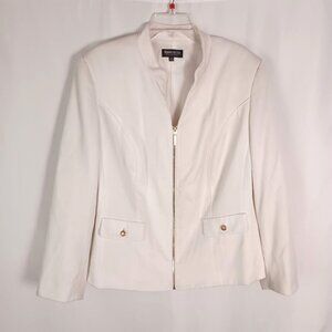 John Meyer of Norwich White Full Zip Jacket Women’s Size 18W Classic Style